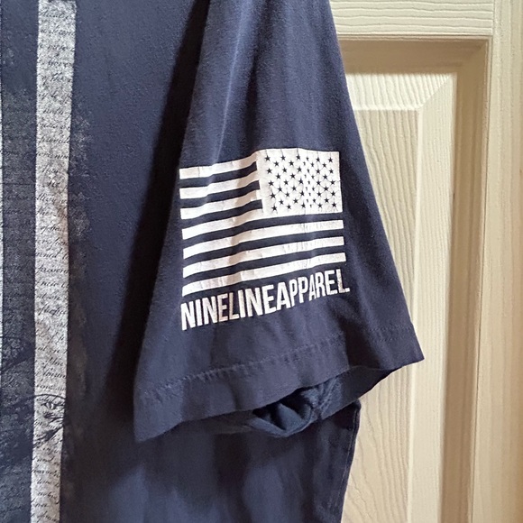 Nine Line XLG T shirt navy blue. RELENTLESSLY PATRIOTIC - Picture 2 of 4